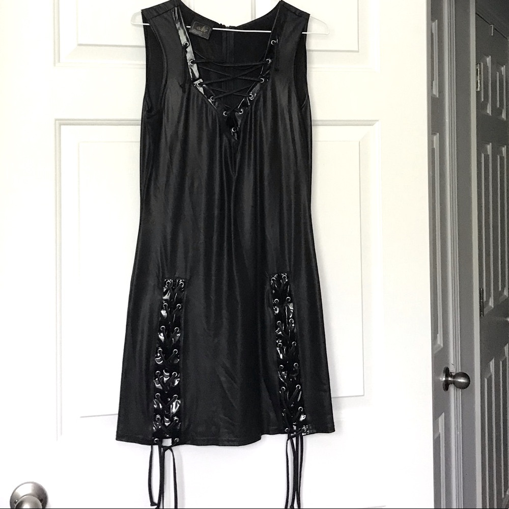 Noir Handmade black lace-up dress